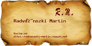 Radvánszki Martin névjegykártya