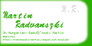 martin radvanszki business card